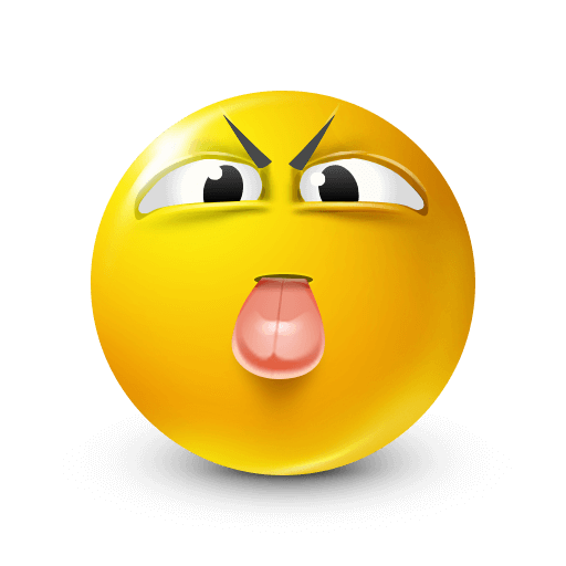 Yellow tongue-out emoji