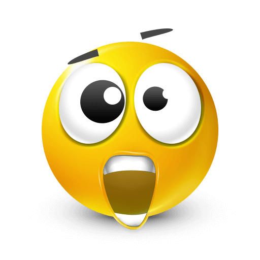 Surprised yellow emoji
