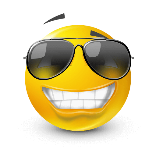 Yellow Sunglass Face Emoji
