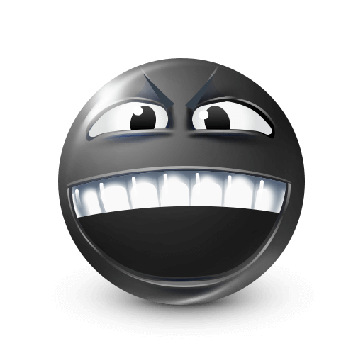 Blue Emoji with Gritted Teeth