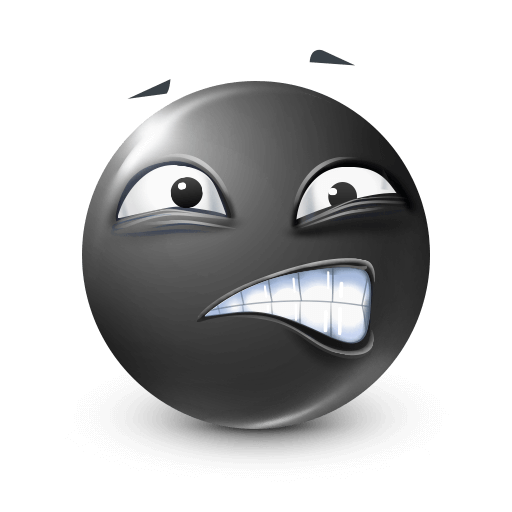 Black Emoji Cringing