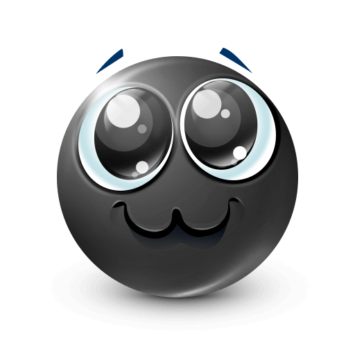 Cute Face Black Emoji