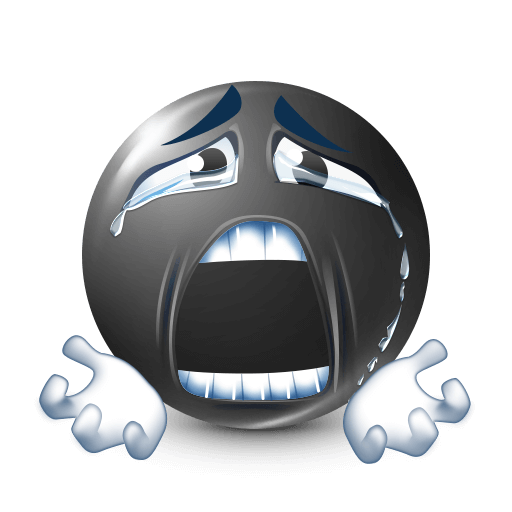 Frustrated Face Black Emoji