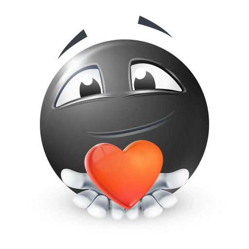 Heartfelt Black Emoji