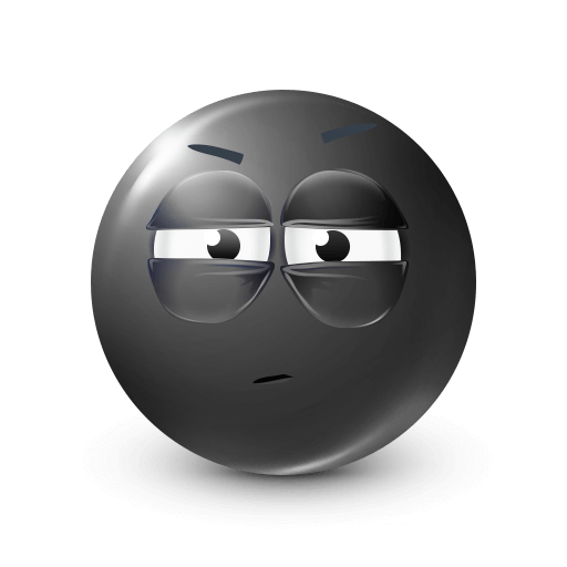Heavy-Lidded Suspicious Black Emoji