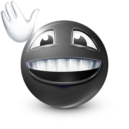 Black emoji waving hello