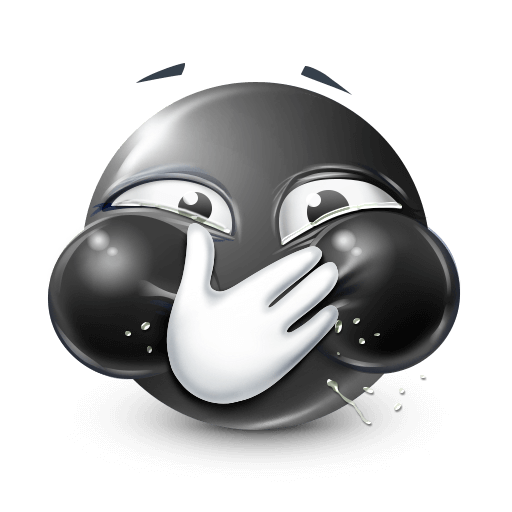 Holding It In Emoji in Black Color