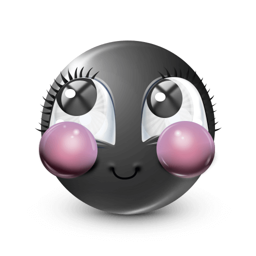 Pretty Smiling Black Emoji Face