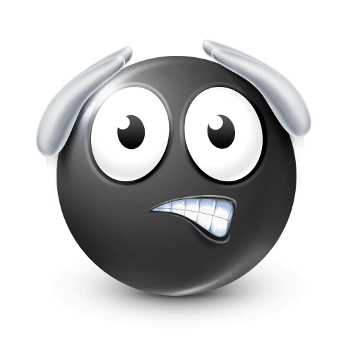 Regret Face Black Emoji