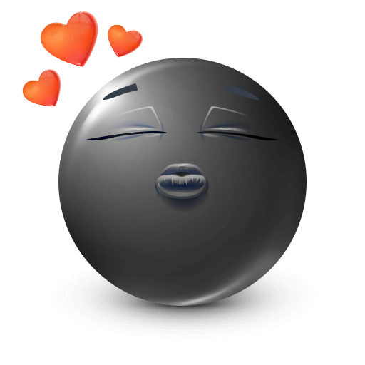 Love Kiss Black Emoji