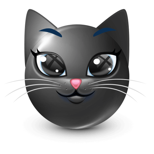 Cute Black Cat Emoji 
