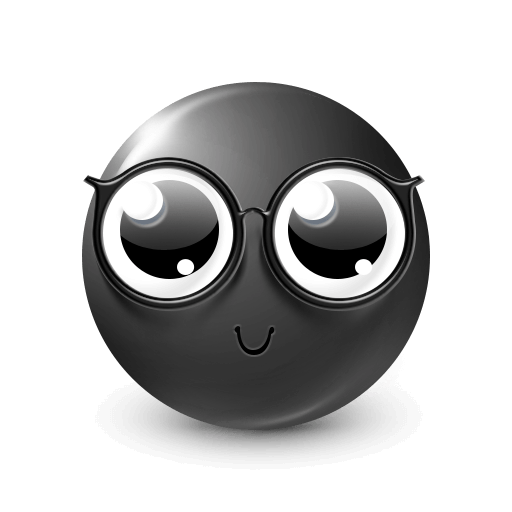 Smart Face Black Emoji