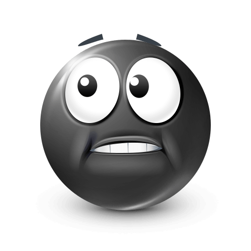 Oops Face Black Emoji