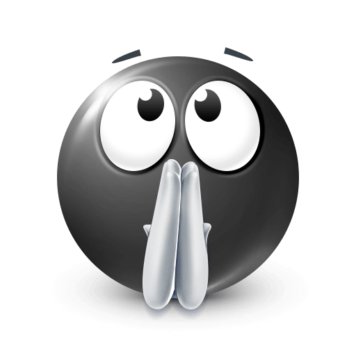 Black Emoji with Praying Hands