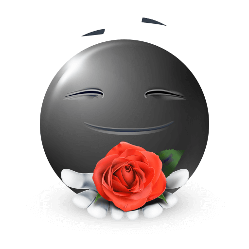 Romantic Rose Black Emoji