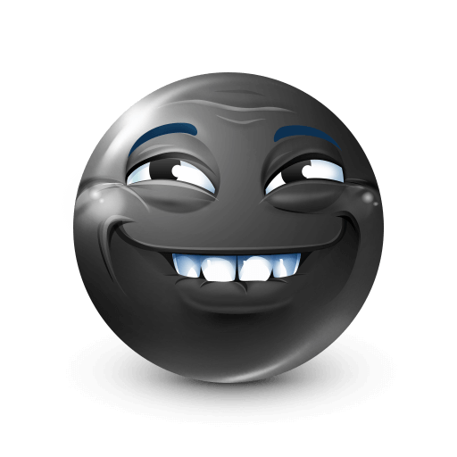 Silly and Cheerful Black Emoji
