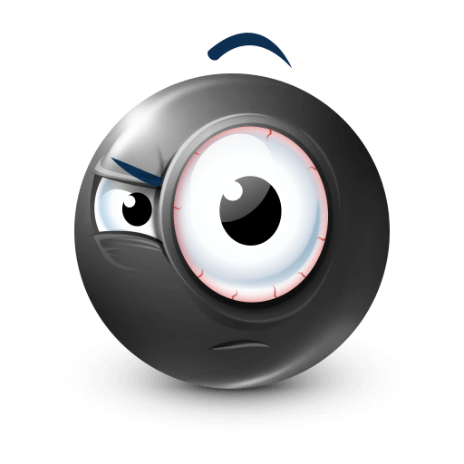 Suspicious Look Black Emoji