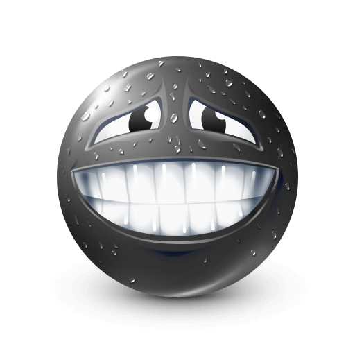 Grinning Face with Sweat Black Emoji meaning