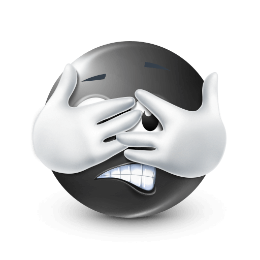 Scared Black Emoji Hiding Face
