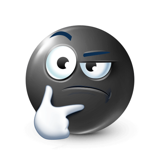 Thinking Face Black Emoji