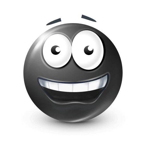 Wild Blue Smiley with Big Eyes