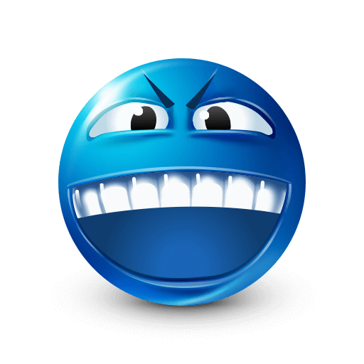 Gritting Teeth Blue Emoji