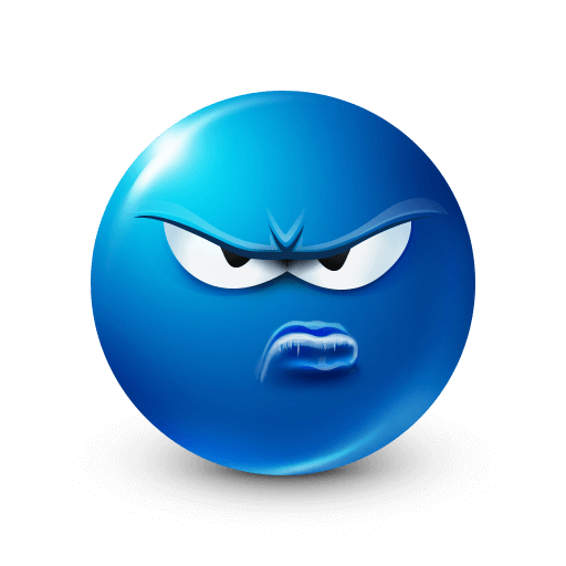 Blue Annoyed Face Emoji









