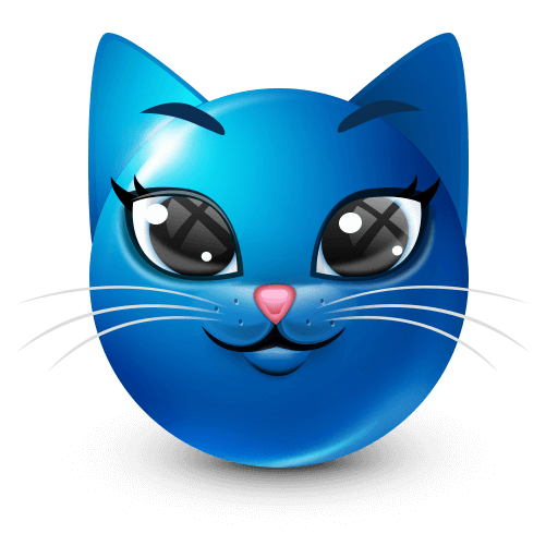 Blue kitty emoji