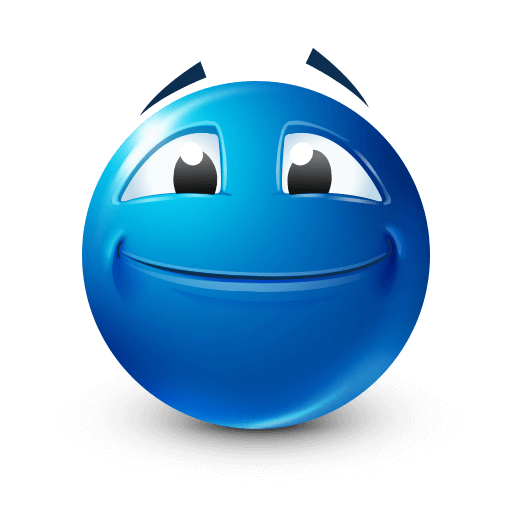  Happy Blue Grin Emoji








