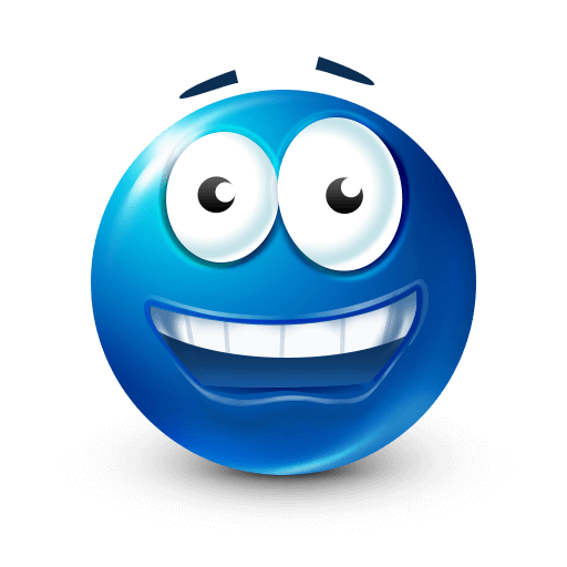 Wild Smiley Blue Emoji









