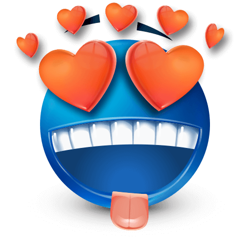 Tongue out blue emoji

