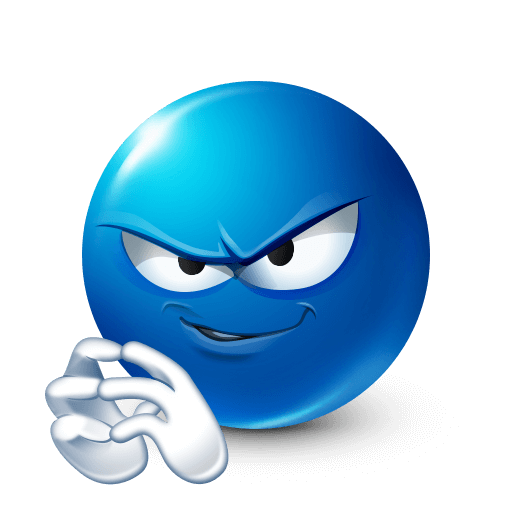 Blue Sneaky Face Emoji