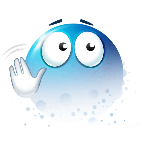 Blue disappearing emoji