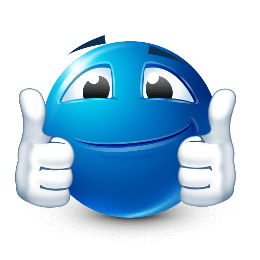 A blue emoji giving two thumbs up.