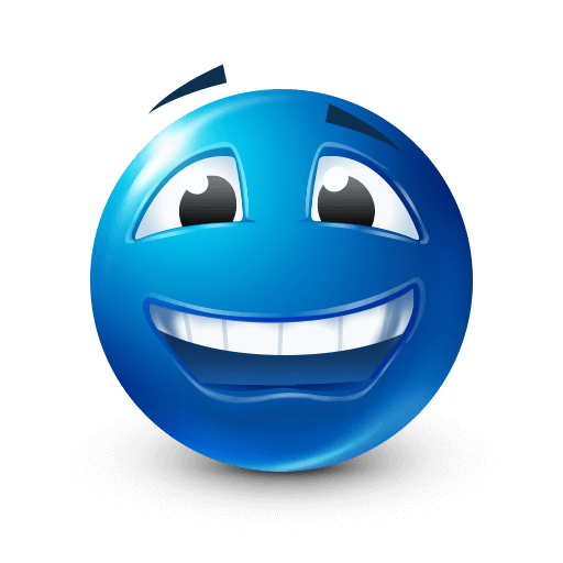 Raised Eyebrow Blue Emoji