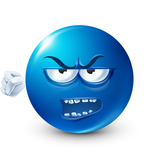 Angry Old Man Blue Emoji









