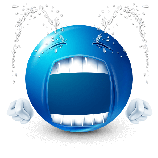 Blue emoji weeping
