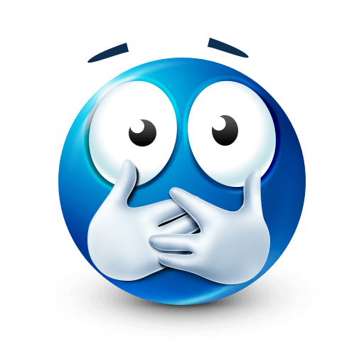 Scared or shocked blue emoji face









