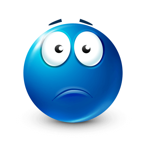 Confused Blue Face Emoji