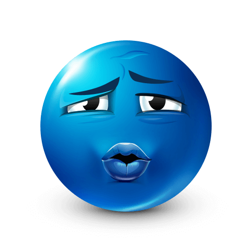 Blue emoji saying "ooh"