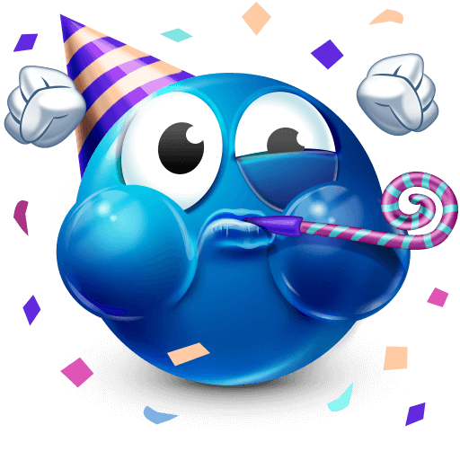 Celebrating Blue Emoji