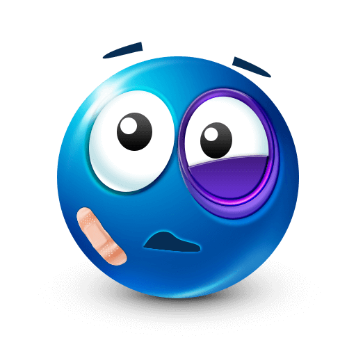 Blue Black-Eye Smiley Emoji