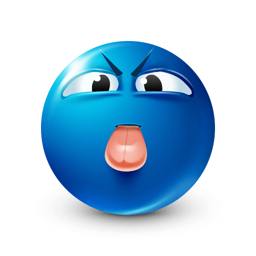 Playful Blue Tongue Emoji









