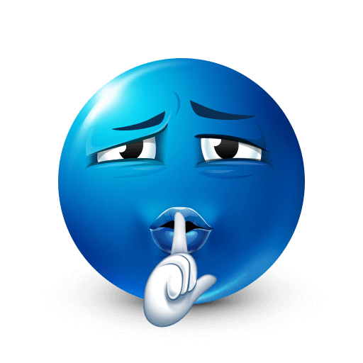 Hush Mewing Blue Emoji









