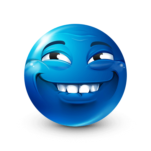 Happy blue emoji
