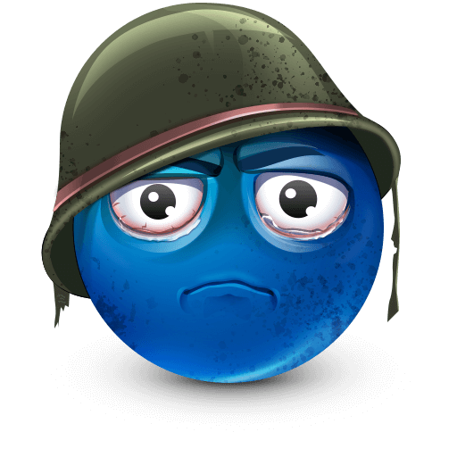 Blue thousand-yard stare