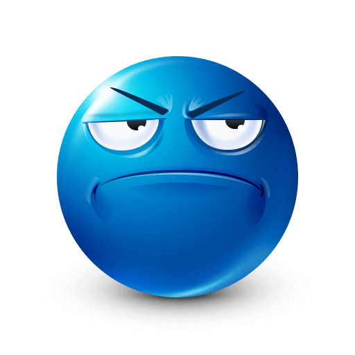 Blue Unamused Emoji









