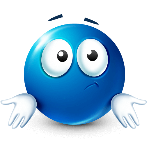 Blue emoji showing confusion or a shrug









