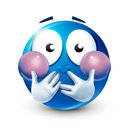 Blue Touched Face Emoji