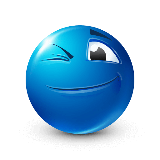 Playful Blue Wink Emoji